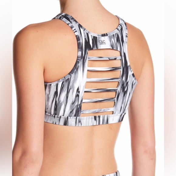 Cute, Girly Static C & C California Slit Front Barre Sports Bra - Picture 1 of 6